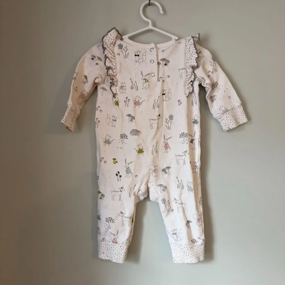 Pehr Organic Baby Girls' Ruffle Romper - Size 3-6M